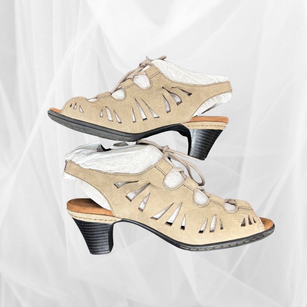Rockport Cobb Hill Collection Lace Up Sasha Dress Sandal - Khaki - Size 8 M US
